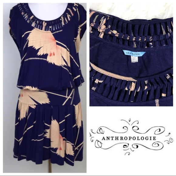 Anthropologie Leif Notes Drop Waist Casual Dress - Picture 2 of 6